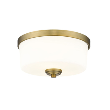 Z-Lite Arlington 2-Light Flush Mount - 120V - Heritage Brass