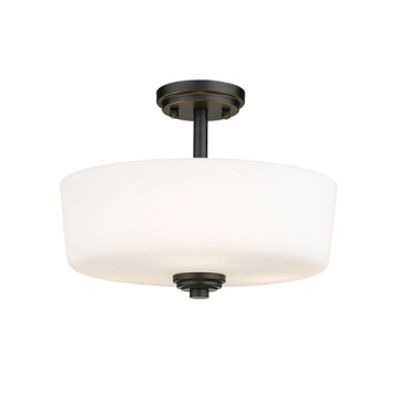 Z-Lite Arlington 3-Light Semi-Flush Mount - 120V - Matte Black