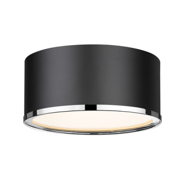 Z-Lite Arlo 2-Light Flush Mount - 120V - Matte Black / Chrome