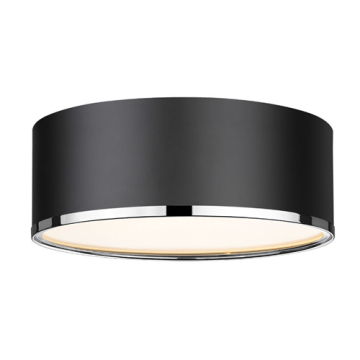 Z-Lite Arlo 3-Light Flush Mount - 120V - Matte Black / Chrome