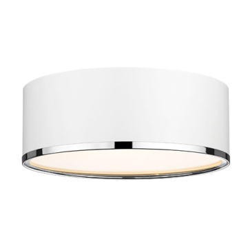 Z-Lite Arlo 3-Light Flush Mount - 120V - Matte White / Chrome