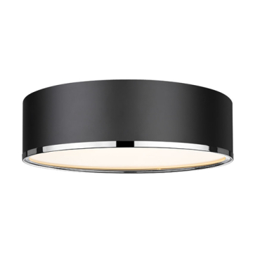 Z-Lite Arlo 4-Light Flush Mount - 120V - Matte Black / Chrome