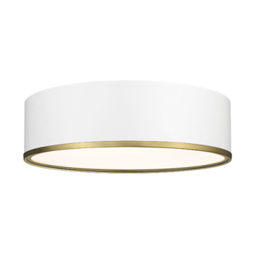 Z-Lite Arlo 4-Light Flush Mount - 120V - Matte White / Rubbed Brass