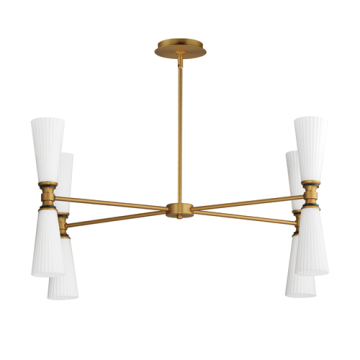 Maxim Lighting Krevat 8-Light Chandelier - 120V - Black / Natural Aged Brass