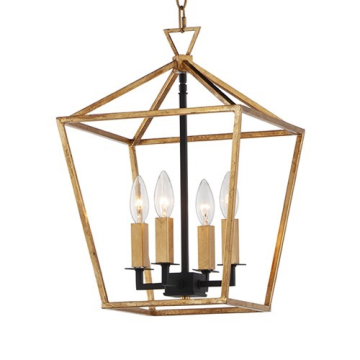 Maxim Lighting Abode 4-Light Small Chandelier - 120V - Gold Leaf / Textured Black