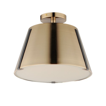 Maxim Lighting Carlo LED Semi-Flush Mount - 3000K - 120V - Dark Bronze / Heritage Brass