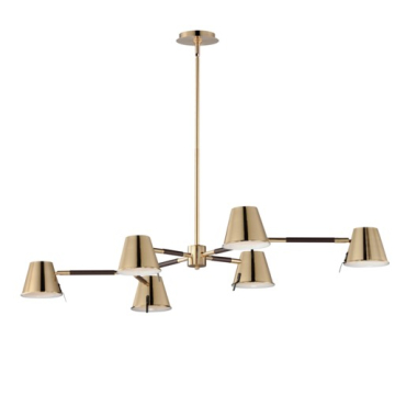 Maxim Lighting Carlo 6-Light LED Chandelier - 3000K - 120V - Dark Bronze / Heritage Brass