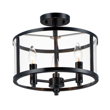 Maxim Lighting Sentinel 3-Light Semi-Flush Mount - 120V - Black