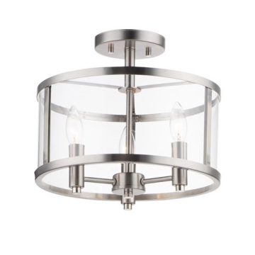 Maxim Lighting Sentinel 3-Light Semi-Flush Mount - 120V - Satin Nickel