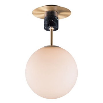 Maxim Lighting Vesper 1-Light Semi-Flush Mount - 120V - Satin Brass / Black