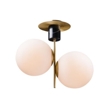 Maxim Lighting Vesper 2-Light Semi-Flush Mount - 120V - Satin Brass / Black