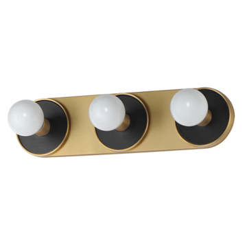 Maxim Lighting Hollywood 3-Light Sconce w/ LED Bulb - 120V - Black / Natural Aged Brass