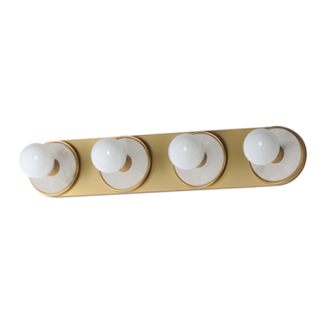 Maxim Lighting Hollywood Stone 4-Light Sconce w/ LED Bulb - 120V - White Alabaster / Natural Aged Brass