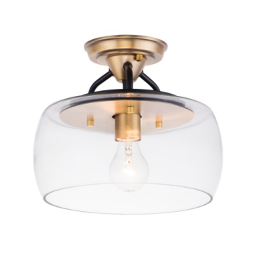 Maxim Lighting Goblet 1-Light Semi-Flush Mount - 120V - Bronze / Antique Brass
