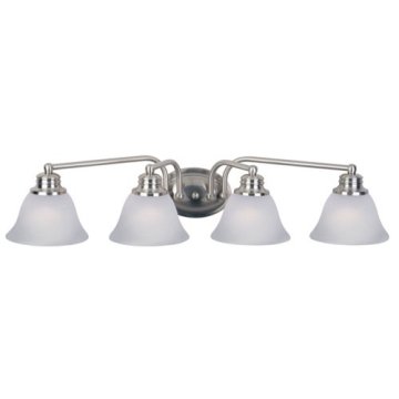 Maxim Lighting Malaga 4-Light Vanity Light - Frosted Glass Shade - 120V - Satin Nickel