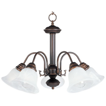 Maxim Lighting Malaga 5-Light Chandelier - Marble Glass Shade - 120V - Oil Rubbed Bronze