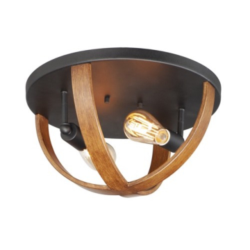 Maxim Lighting Compass 2-Light Flush Mount - 120V - Antique Pecan / Black