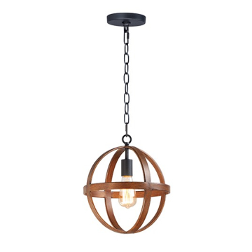 Maxim Lighting Compass Single Pendant - 120V - Antique Pecan / Black