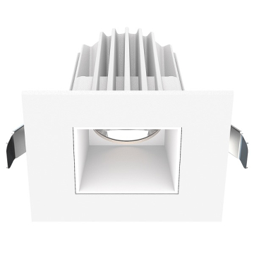 Lotus 8W 2" Square Economy Regressed LED Downlight - White Trim / White Smooth Reflector - CCT Selectable - 670 Lumens - 120V