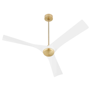 Oxygen Lighting Ridley 58" Ceiling Fan - 120V - Aged Brass / White Blades