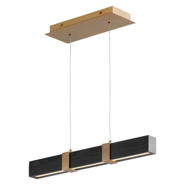 Oxygen Lighting Decca 24" LED Linear Pendant - 3000K - 120V - Aged Brass / Black Oak