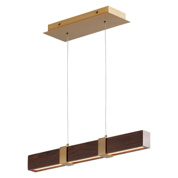 Oxygen Lighting Decca 24" LED Linear Pendant - 3000K - 120V - Aged Brass / Walnut