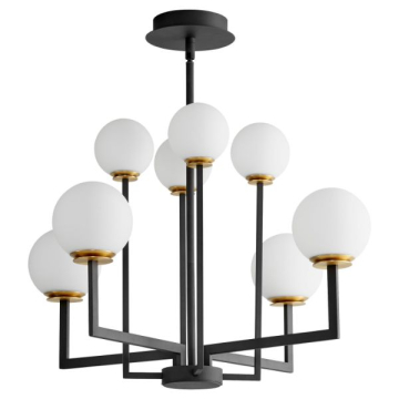 Oxygen Lighting Bonzo LED Chandelier - 3000K - 120V - Black / Aged Brass