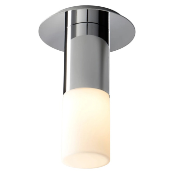 Oxygen Lighting Pilar Small LED Flush Mount Cylinder - 3000K - 120-277V - Polished Nickel / White Opal Glass