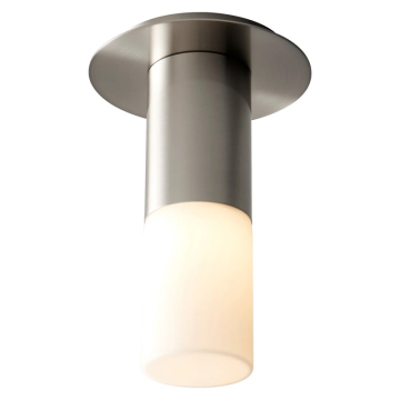Oxygen Lighting Pilar Small LED Flush Mount Cylinder - 3000K - 120-277V - Satin Nickel / White Opal Glass