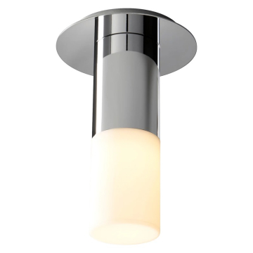 Oxygen Lighting Pilar Small LED Flush Mount Cylinder - 3000K - 120-277V - Polished Nickel / Matte White Acrylic