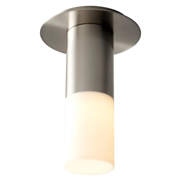 Oxygen Lighting Pilar Small LED Flush Mount Cylinder - 3000K - 120-277V - Satin Nickel / Matte White Acrylic
