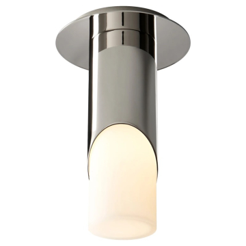 Oxygen Lighting Ellipse 3" LED Flush Mount Cylinder - 3000K - 120-277V - Polished Nickel / White Opal Glass