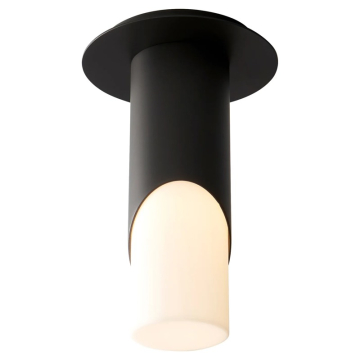 Oxygen Lighting Ellipse 3" LED Flush Mount Cylinder - 3000K - 120-277V - Black / Matte White Acrylic