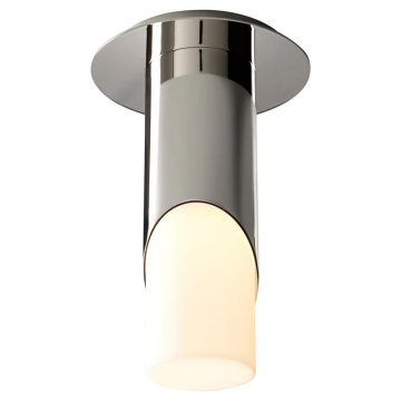 Oxygen Lighting Ellipse 3" LED Flush Mount Cylinder - 3000K - 120-277V - Polished Nickel / Matte White Acrylic