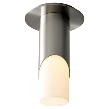 Oxygen Lighting Ellipse 3" LED Flush Mount Cylinder - 3000K - 120-277V - Satin Nickel / Matte White Acrylic