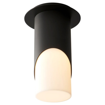 Oxygen Lighting Ellipse 3.5" LED Flush Mount Cylinder - 3000K - 120-277V - Black / Matte White Acrylic