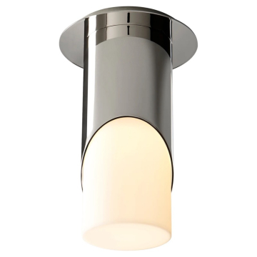 Oxygen Lighting Ellipse 3.5" LED Flush Mount Cylinder - 3000K - 120-277V - Polished Nickel / Matte White Acrylic