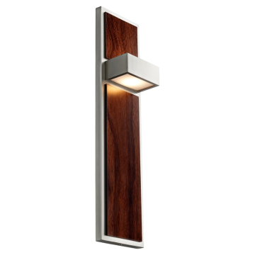 Oxygen Lighting Guapo LED Wall Sconce - 3000K - 120-277V - Satin Nickel / Walnut