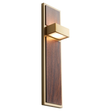 Oxygen Lighting Guapo LED Wall Sconce - 3000K - 120-277V - Aged Brass / Walnut