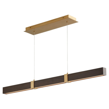 Oxygen Lighting Decca 48" LED Linear Pendant - 3000K - 120V - Aged Brass / Walnut