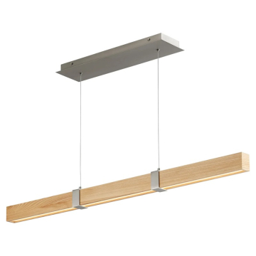 Oxygen Lighting Decca 48" LED Linear Pendant - 3000K - 120V - Satin Nickel / White Oak