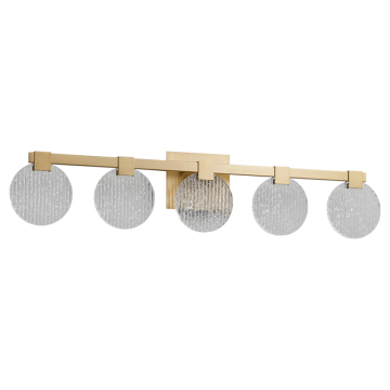 Oxygen Lighting Axiom 5-Light LED Vanity Light - CCT Selectable - 120-277V - Aged Brass