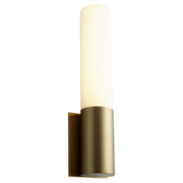 Oxygen Lighting Magnum LED Wall Sconce - 3000K - 120-277V - White Opal Glass / Aged Brass