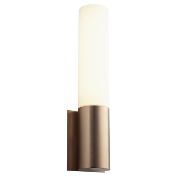 Oxygen Lighting Magnum LED Wall Sconce - 3000K - 120-277V - Matte White Acrylic / Satin Copper