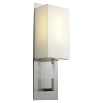 Oxygen Lighting Epoch LED Wall Sconce - 3000K - 120-277V - Satin Nickel / White Linen