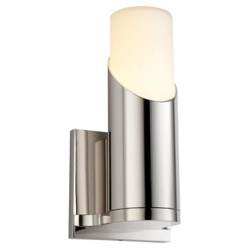 Oxygen Lighting Ellipse LED Wall Sconce - 3000K - 120-277V - Polished Nickel / White Opal Glass