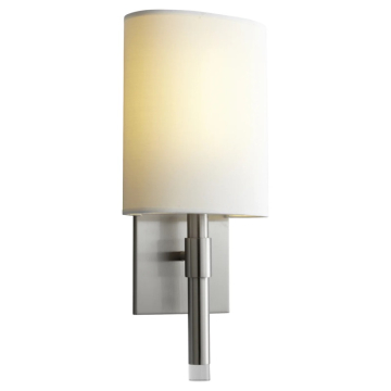 Oxygen Lighting Beacon LED Wall Sconce - 3000K - 120-277V - Satin Nickel / White Linen