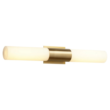 Oxygen Lighting Magnum LED Wall Sconce - 3000K - 120-277V - Matte White Acrylic / Aged Brass