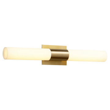 Oxygen Lighting Magneta LED Vanity Light - 3000K - 120-277V - Matte White Acrylic / Aged Brass