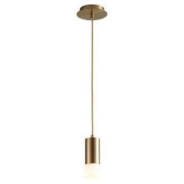 Oxygen Lighting Magneta LED Pendant - 3000K - 120-277V - White Opal Glass / Aged Brass